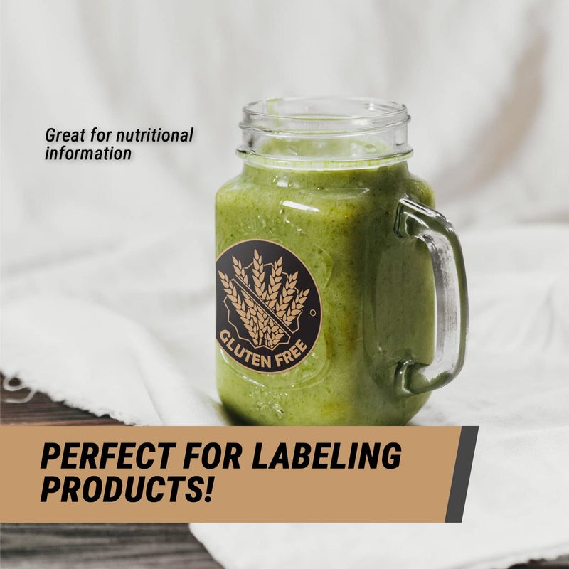 OfficeSmartLabels Gluten Free Stickers (2 inch, Golden Brown, Round - 300 Labels) Circle Allergen Warning Stickers for Wedding Meals, Allergy Warnings - Self-Adhesive - Image 3